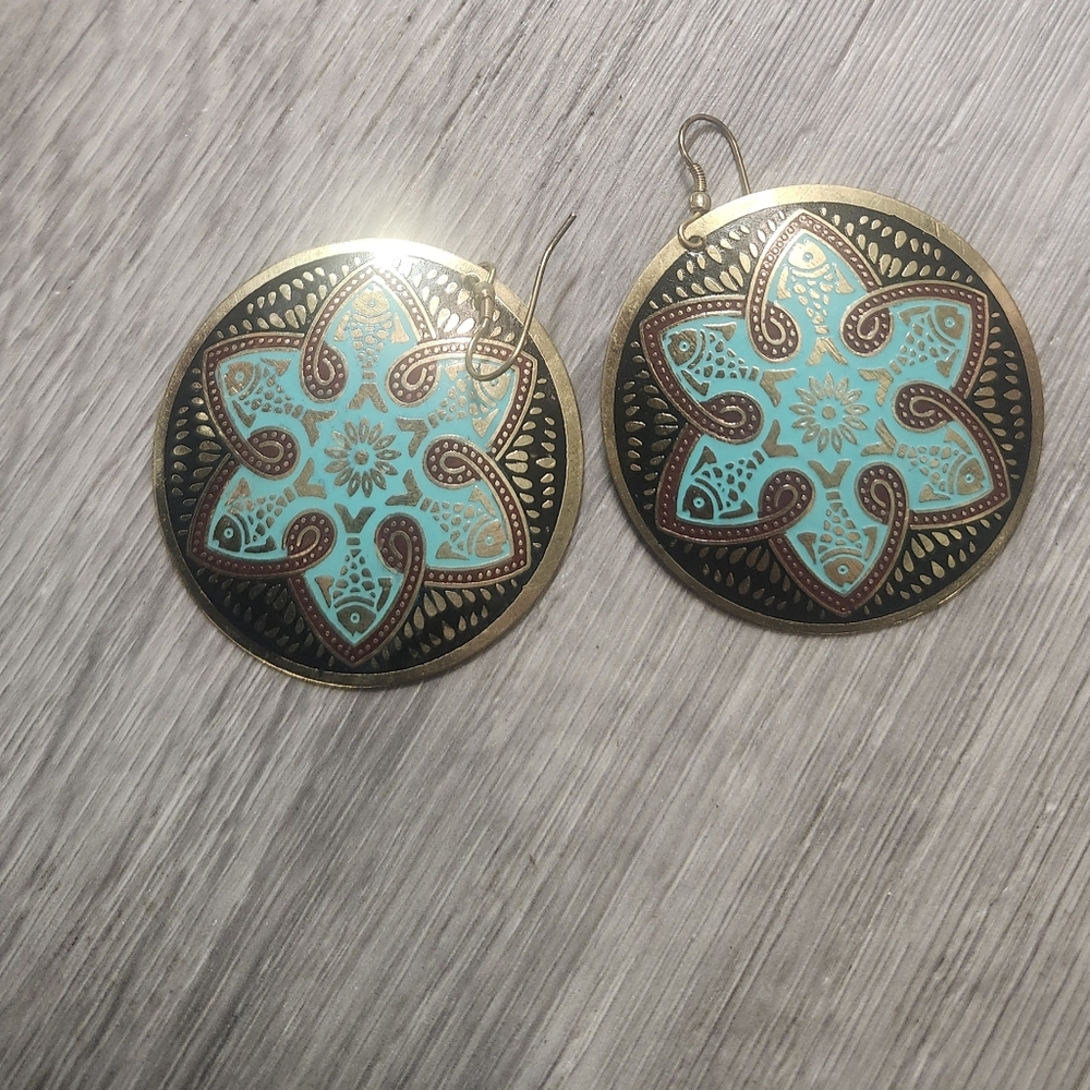 Beautiful Tzolkin Style Earrings